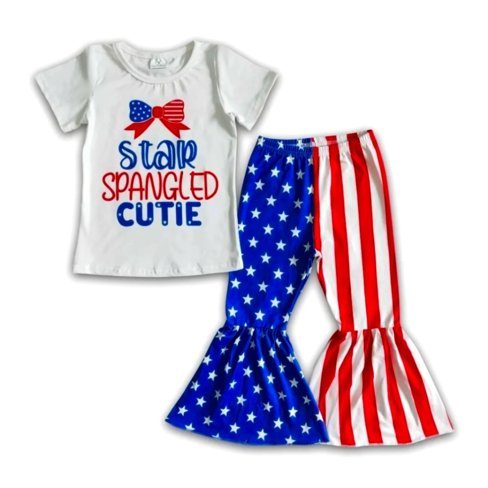Star spangled cutie bell bottom boutique outfit